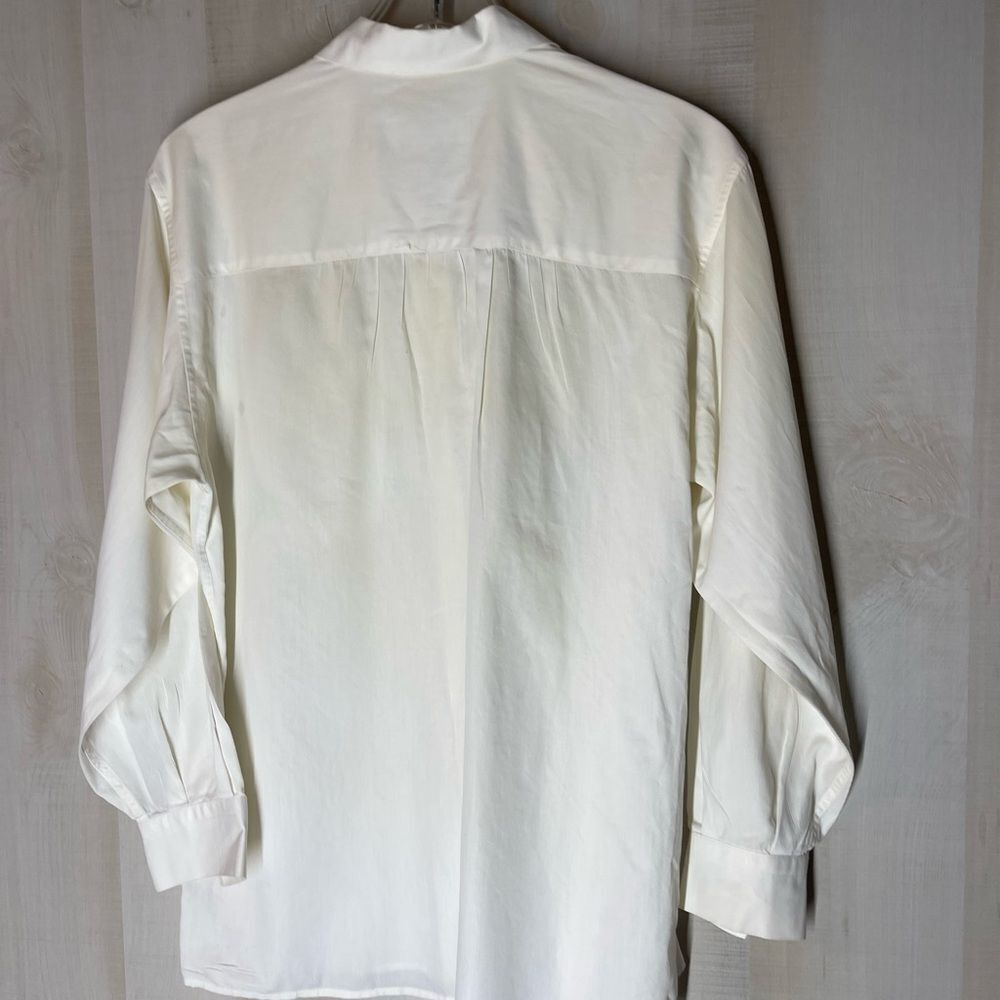 Burberrys vintage beige off white button front blouse long sleeve, size 38, US 4 - Picture 5 of 10